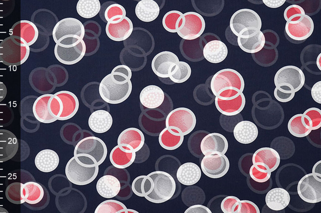 Chiffon Bedrukt Lavina Marine