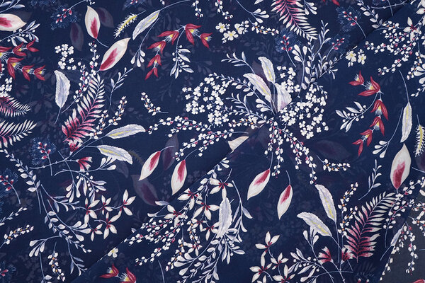 Chiffon Blumen Marilon Marine