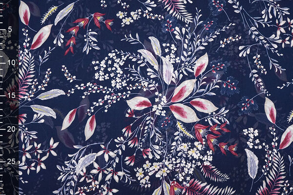 Chiffon Fiori Marilon Blu Navy