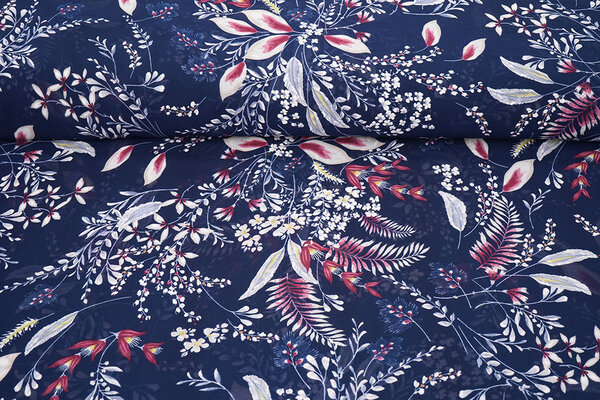 Chiffon Bloemen Marilon Marine