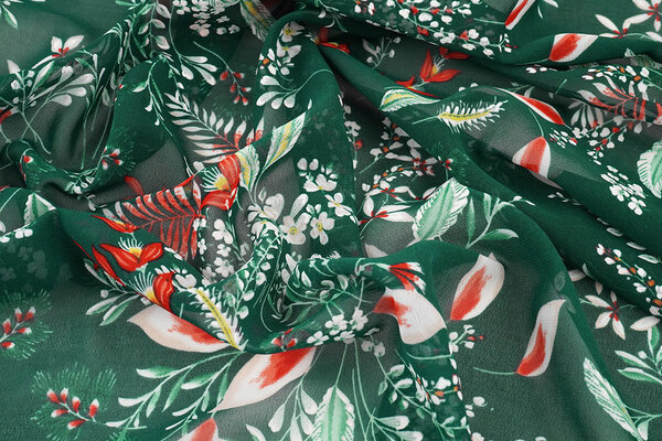 Chiffon Bloemen Marilon Flessengroen