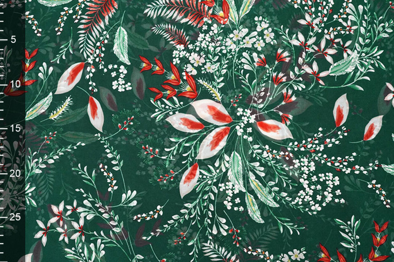 Chiffon Fiori Marilon Verde Bottiglia Chiffon Fiori Marilon Verde Bottiglia