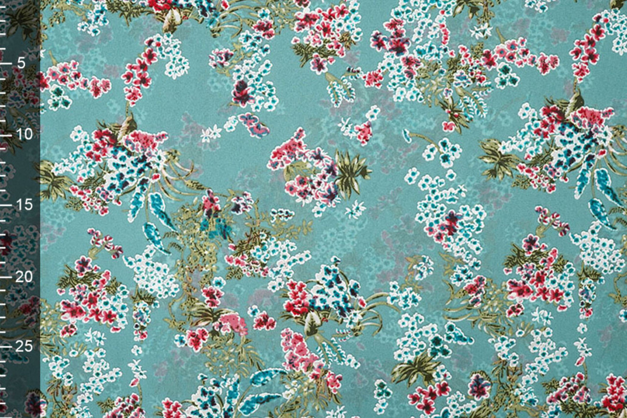 Chiffon Fiori Desmera Jade Verde Chiffon Fiori Desmera Jade Verde