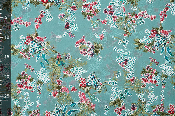 Chiffon Blumen Desmera Jade Grün