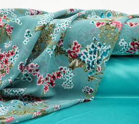 Mousseline Fleurs Desmera Jade Vert Mousseline Fleurs Desmera Jade Vert