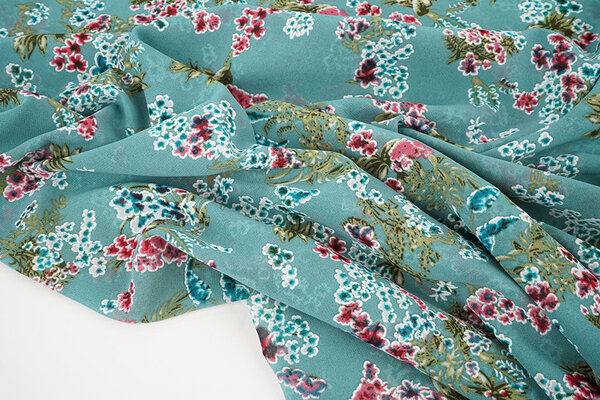 Chiffon Fiori Desmera Jade Verde Chiffon Fiori Desmera Jade Verde