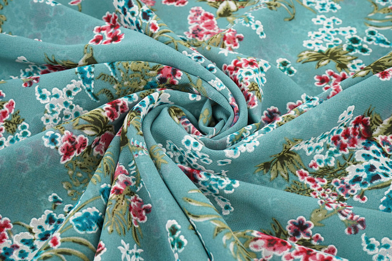 Chiffon Flowers Desmera Jade Green