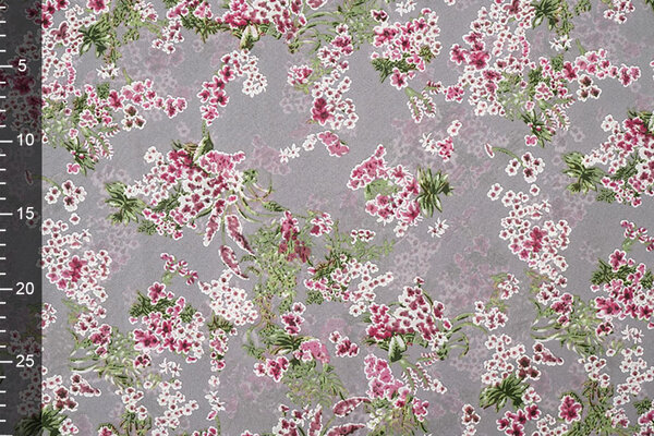 Mousseline Fleurs Desmera Mauve