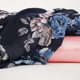 Chiffon Blumen Chauva Marine