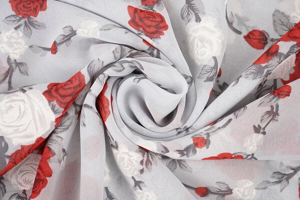 Chiffon Flowers Malina Silver