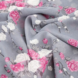 Chiffon Blumen Malina Grau