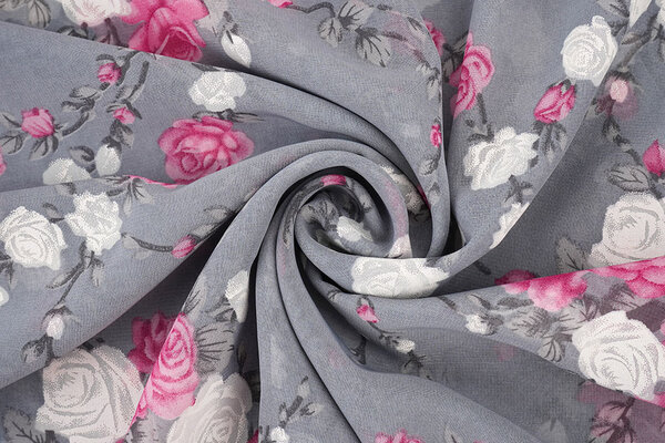 Chiffon Flowers Malina Grey