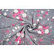 Mousseline Fleurs Malina Gris Mousseline Fleurs Malina Gris