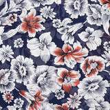 Chiffon Blumen Calypso Marine