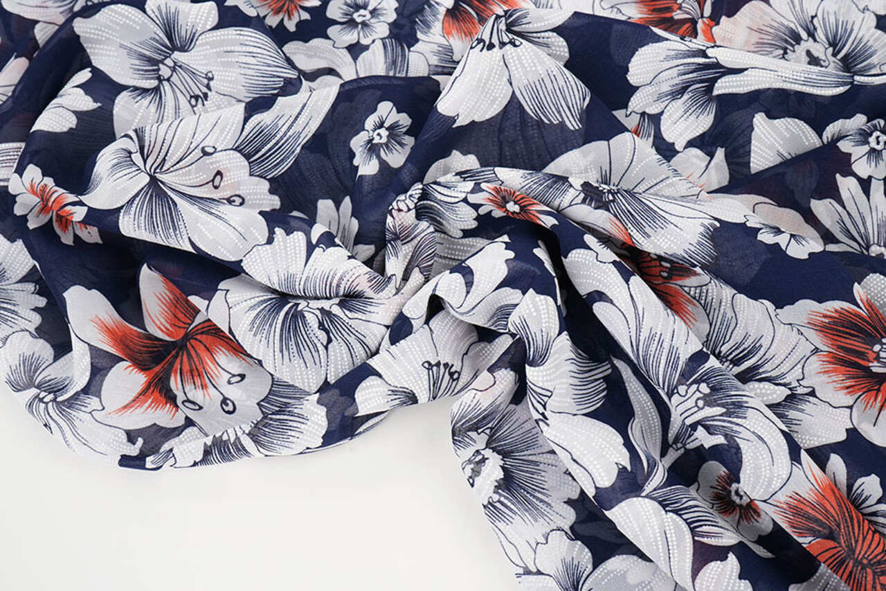 Chiffon Bloemen Calypso Marine