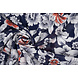 Mousseline Fleurs Calypso Marine