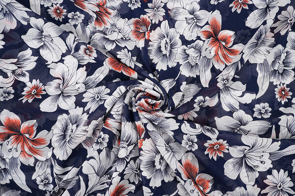 Chiffon Bloemen Calypso Marine