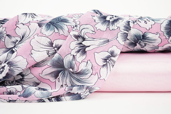 Mousseline Fleurs Calypso Rose Mousseline Fleurs Calypso Rose