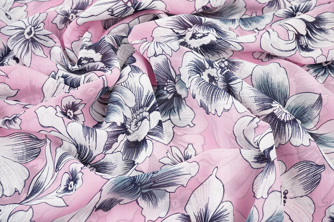 Mousseline Fleurs Calypso Rose Mousseline Fleurs Calypso Rose