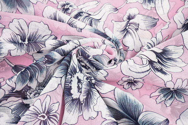 Chiffon Blumen Calypso Rosa