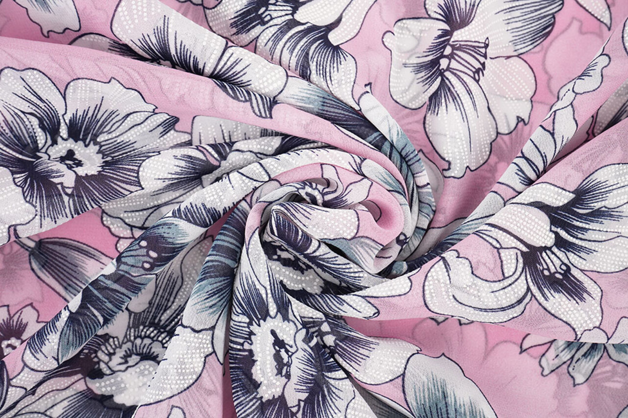 Chiffon Flowers Calypso Pink