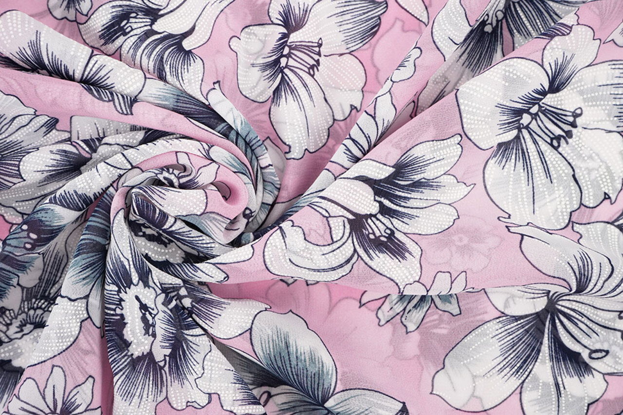 Chiffon Blumen Calypso Rosa