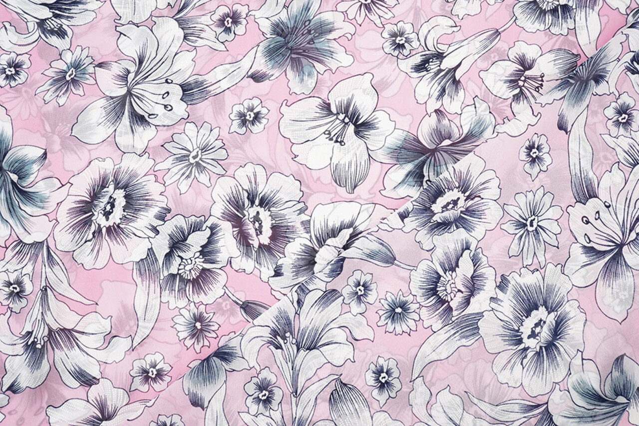 Chiffon Flowers Calypso Pink
