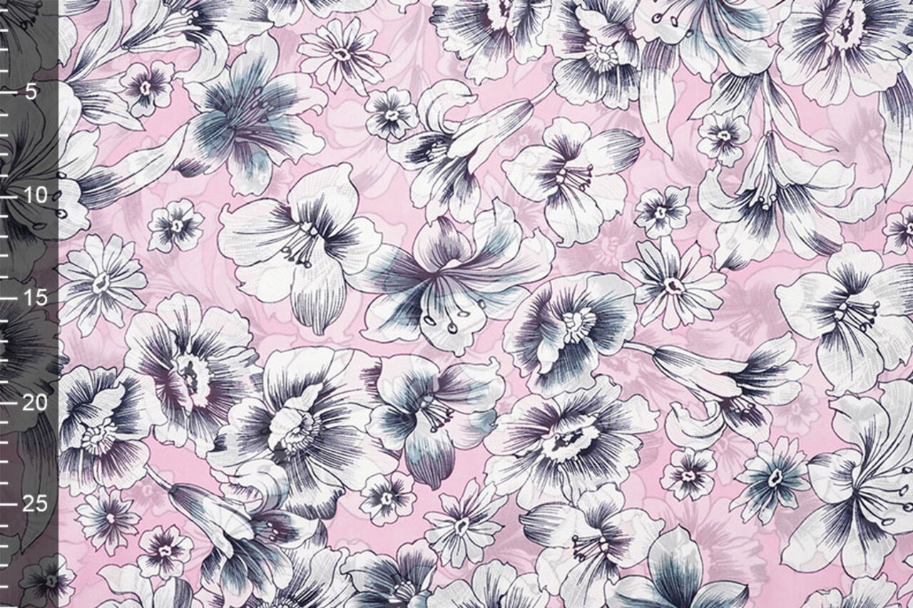 Mousseline Fleurs Calypso Rose Mousseline Fleurs Calypso Rose