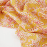 Washed Viscose Paisley Ocher Yellow Washed Viscose Paisley Ocher Yellow