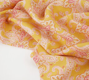Gewassen Viscose Paisley Oker Geel