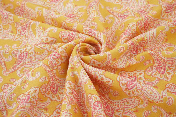 Lavé Viscose Cachemire Ocre Jaune