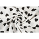 Gewassen Viscose Hartjes Wit - Zwart Gewassen Viscose Hartjes Wit - Zwart