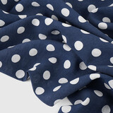 Washed Viscose Dots Navy - White Washed Viscose Dots Navy - White