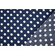 Washed Viscose Dots Navy  - White