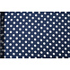 Gewassen Viscose Stippen Marine - Wit