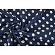 Washed Viscose Dots Navy  - White