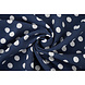 Washed Viscose Dots Navy  - White