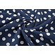 Gewassen Viscose Stippen Marine - Wit