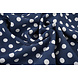Washed Viscose Dots Navy  - White
