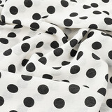 Gewassen Viscose Stippen Wit - Zwart Gewassen Viscose Stippen Wit - Zwart