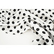 Washed Viscose Dots White - Black