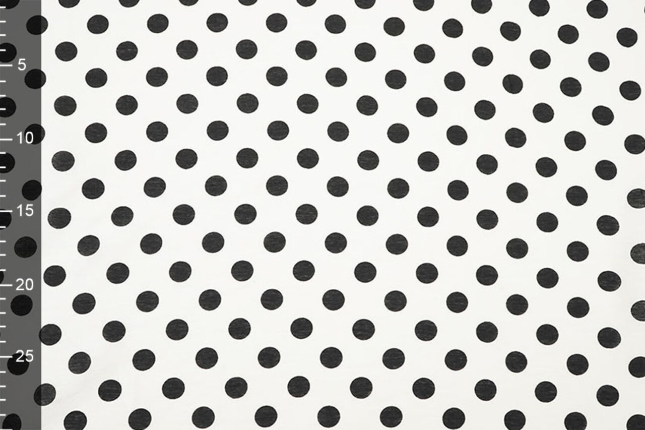 Washed Viscose Dots White - Black