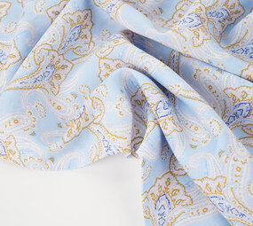 Washed Viscose Paisley Light Blue