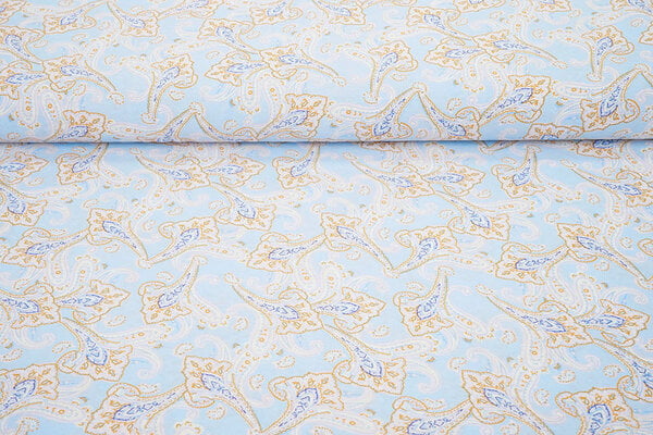 Lavado Viscosa Paisley Azul Claro Lavado Viscosa Paisley Azul Claro