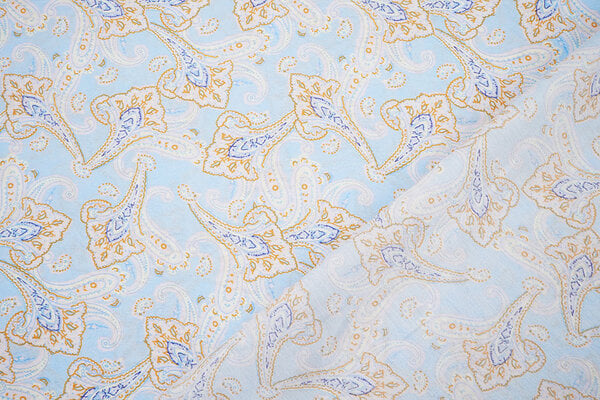 Lavado Viscosa Paisley Azul Claro Lavado Viscosa Paisley Azul Claro