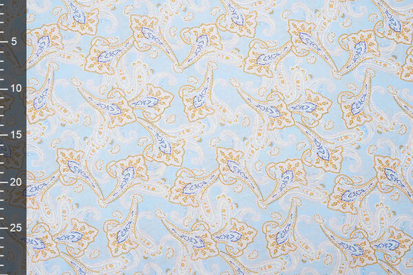 Gewaschene Viskose Paisley Hellblau