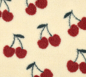 Teddy Fabric Cherry Cream Teddy Fabric Cherry Cream