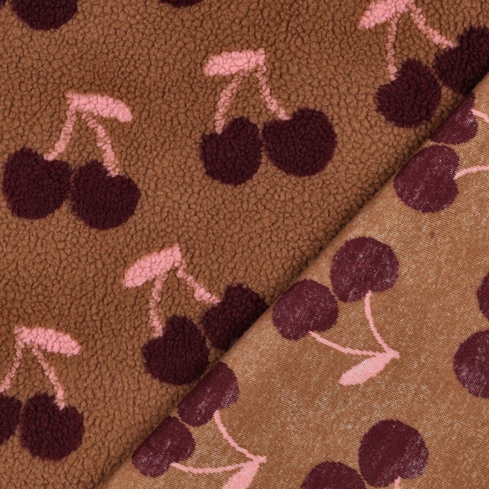 Teddy Fabric Cherry Brown Teddy Fabric Cherry Brown