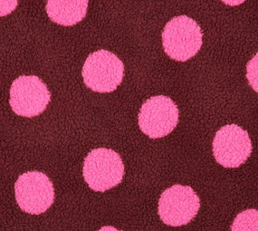 Teddy Fabric Dots Bordeaux Red Teddy Fabric Dots Bordeaux Red