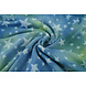 Sweatstoff Tie Dye Sterne Grün Jeans